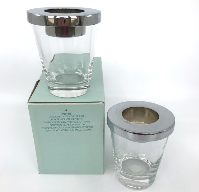 PartyLite Versatility Votive Tealite Candle Holder Pair Boxed Make OOAK