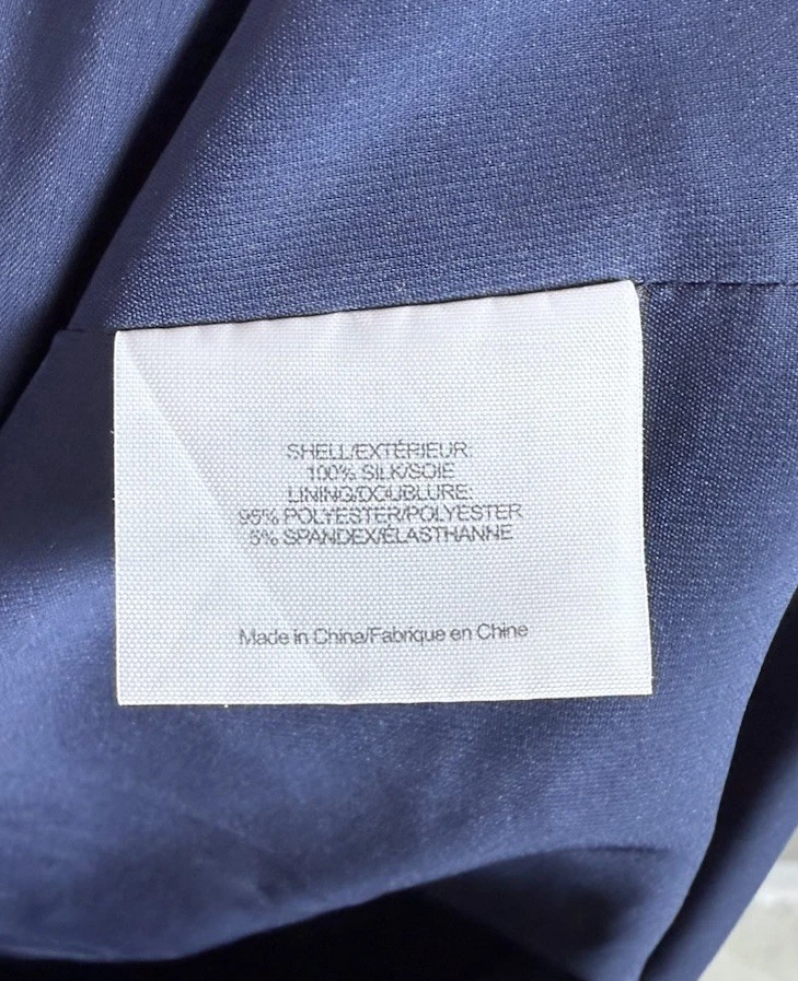 Abito tubino geometrico Tory Burch seta Marlow 4 blu navy mini carriera