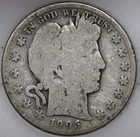 1905-S Barber Half Dollar 90% Silver, 100+ years Old As Shown [SN01]