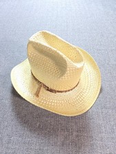 Resistol Cowboy Straw Hat 7 1/8 Western Wide Brim Lightweight Natural Ranch