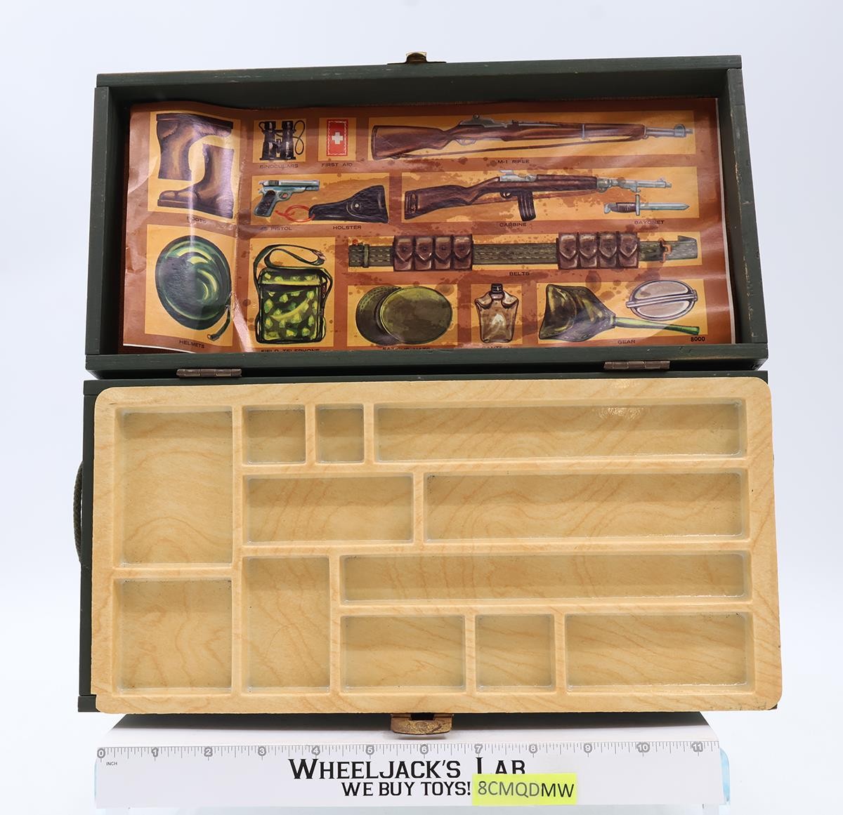 G.I. Joe Wooden Footlocker W/ Tray 1964 Hasbro Vintage Action
