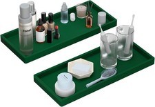 Bathroom Vanity Tray 11.8 In 2 Packlarge Silicone Bathroom Tray For Counter Pe