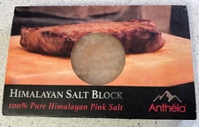 Anthela Himalayan Pink Salt Block Plate 12x8x1.5 for Cooking/Grilling/Cutting