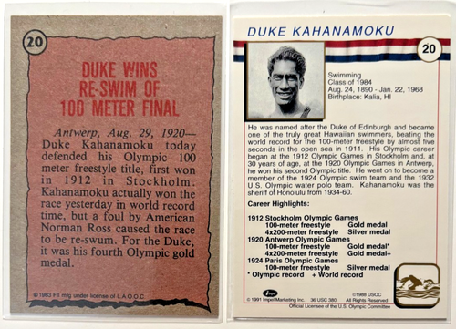 (2x) Duke Kahanamoku 1983-91 Equipo EE. UU. Lote de Colección Olímpico - LEYENDA #2 - Imagen 2 de 2
