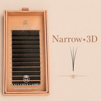 SS Exclusive Narrow Premade Fans 3D 4D 5D Lashes 0,07 0,10 C D M L + 12 Lines
