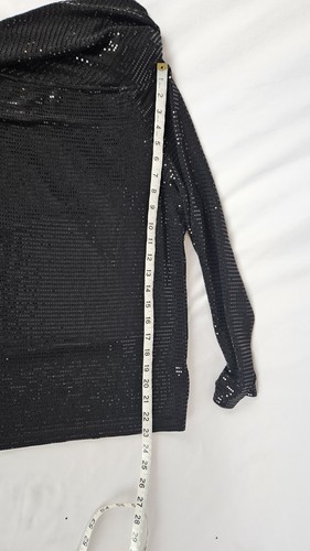 2 Piece Marc Cain Designer Black Sequin Pants Suit Cowl NeckSize N6 US SIZE 12 - Picture 16 of 17