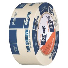 Shurtape 104468 Masking Tape, Natural, 48 Mm W, 55 M L, 4.6 Mil Thick, Cp 105