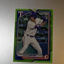 2024 Bowman Evan Carter RC Neon Green Rookie #/399 Rangers