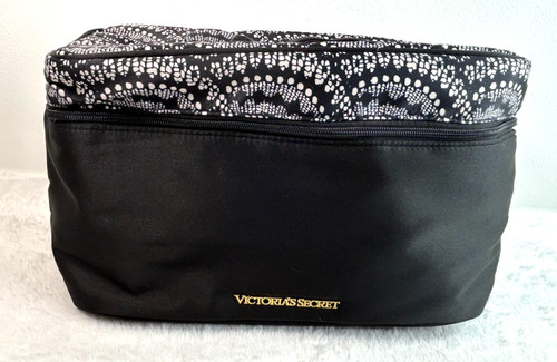 Victoria’s Secret Black Travel Panty & Bra Satin Carry Case Bag 2016 A2