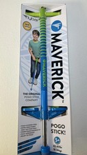 2 Pack Flybar Maverick Pogo Sticks - Blue  Green - Kids Ages 5 , 40-80 lbs
