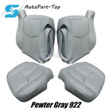 Both Side Replacement Bottom & Top Seat Cover Gray For Chevy Silverado 2003-2006