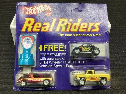VINTAGE HOT WHEELS (REAL RIDERS) 3 pack with stamper 1984
