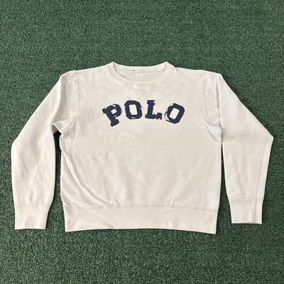 Vintage Polo Ralph Lauren Women's Medium Embroidered Logo Spellout Sweatshirt