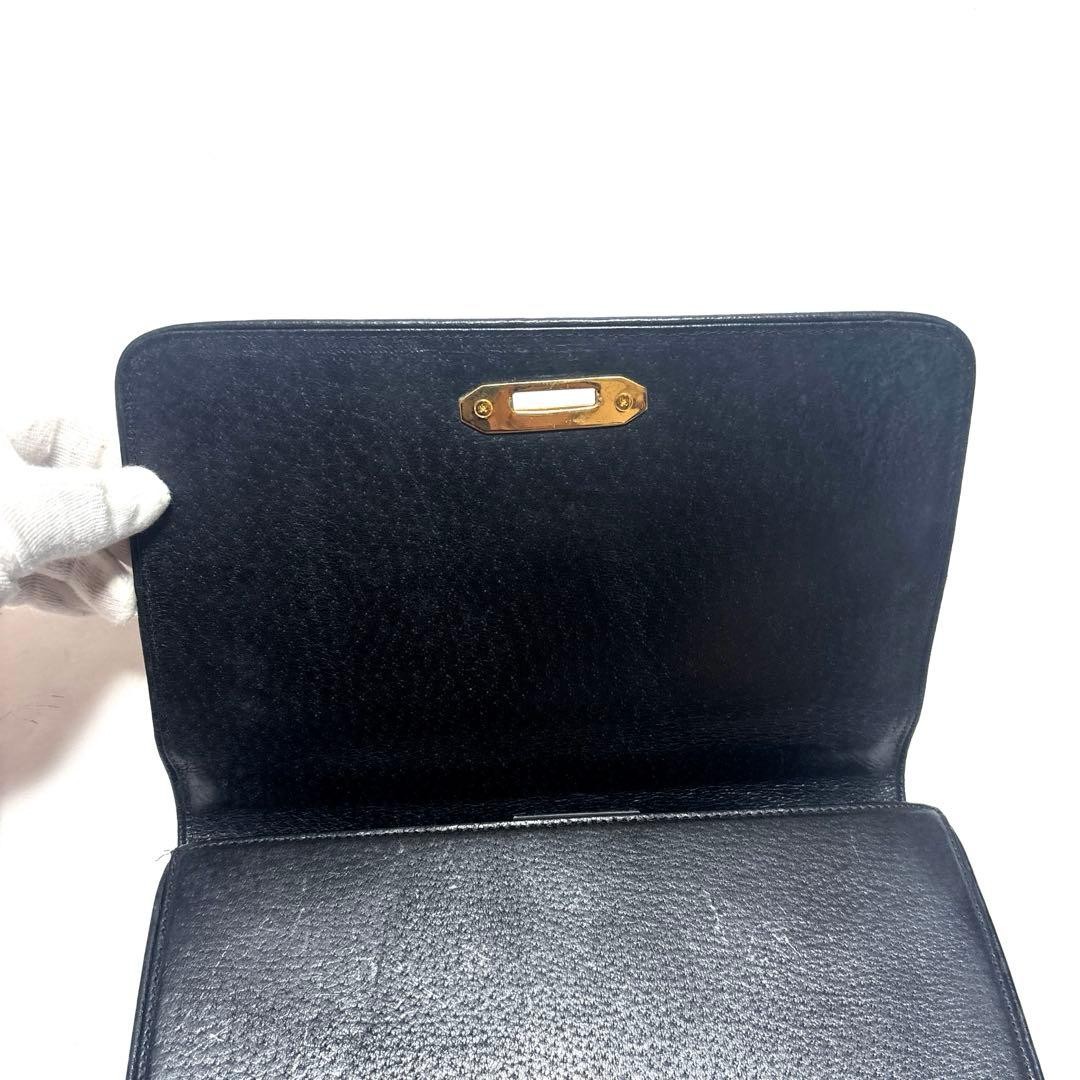 Valentino Garavani Leather Accordion Handbag Black Gold Hardware Women's Bag Ja thumbnail 12