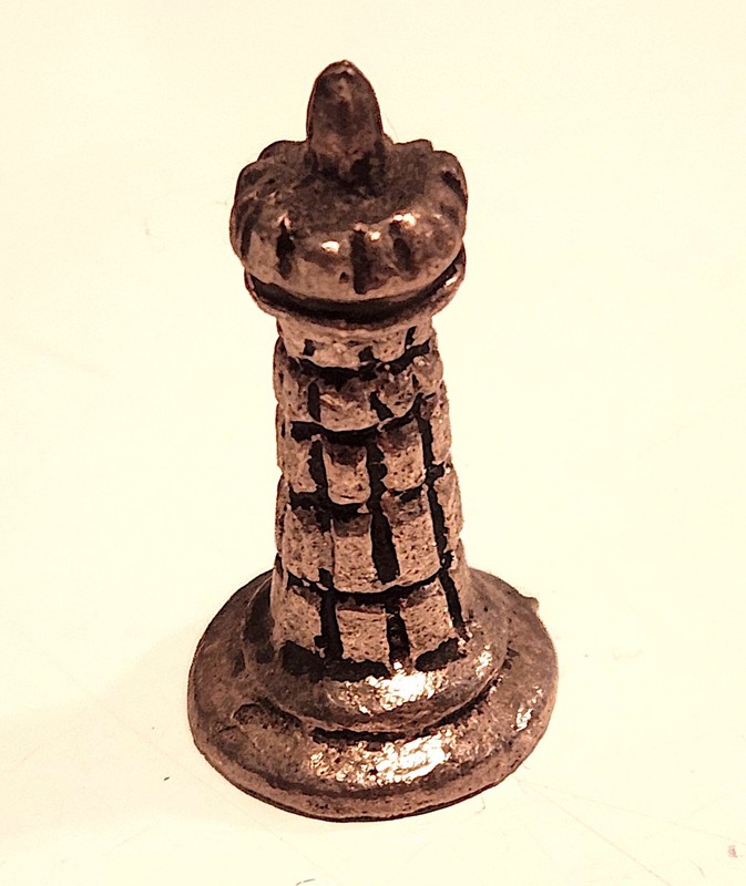 Pewter Chess Piece - Silver Rook 1.5" tall