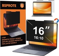16 Inch Magnetic Privacy Screen for Laptops - Removable Anti-Glare Blue Light Fi
