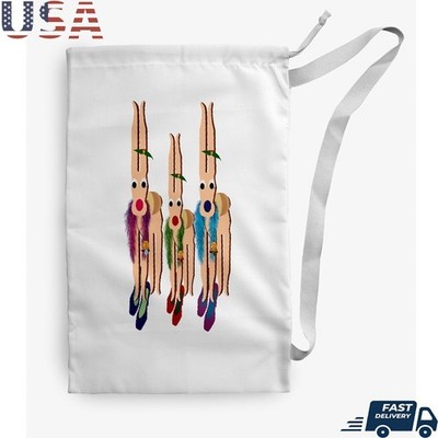 Merry Angels Drawstring Laundry Bag Polyester Holiday Gift Storage Sack New