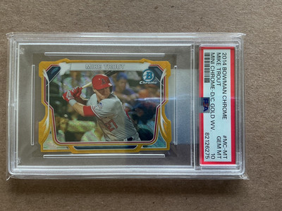 2014 Mike Trout Bowman Chrome Mini Chrome Gold # 01/50 PSA 10