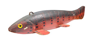 ICE FISHING DECOY FISH in SWIMMING MOTION 20th CENTURY FOLK ART