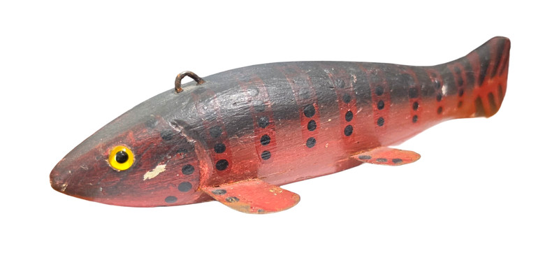 ICE FISHING DECOY FISH in SWIMMING MOTION 20th CENTURY FOLK ART