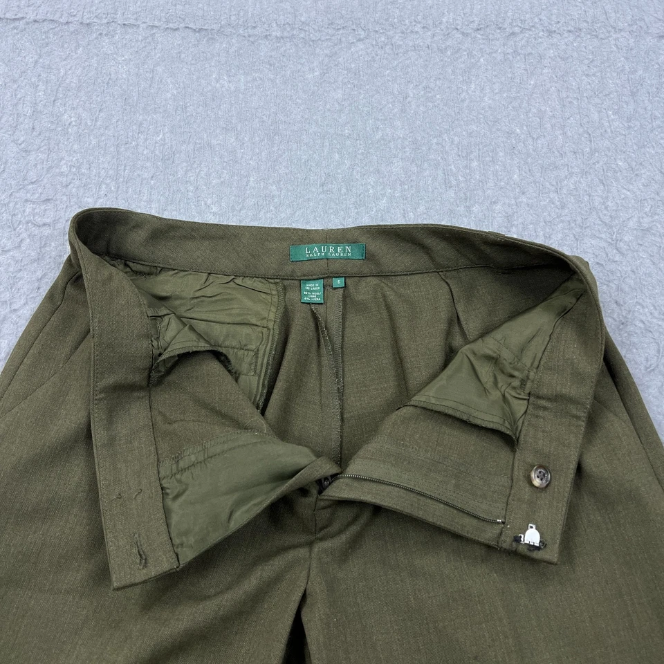 Lauren Ralph Lauren платье брюки женщин 6 оливковый шерсти прямые штанины брюки - Изображение 2 из 4