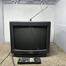Sony 13" KV-13TR14 Trinitron RF Color CRT TV For Gaming With Remote Tested