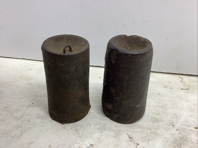 Antique OGEE Clock Weights - 5 lbs , 1.8 oz