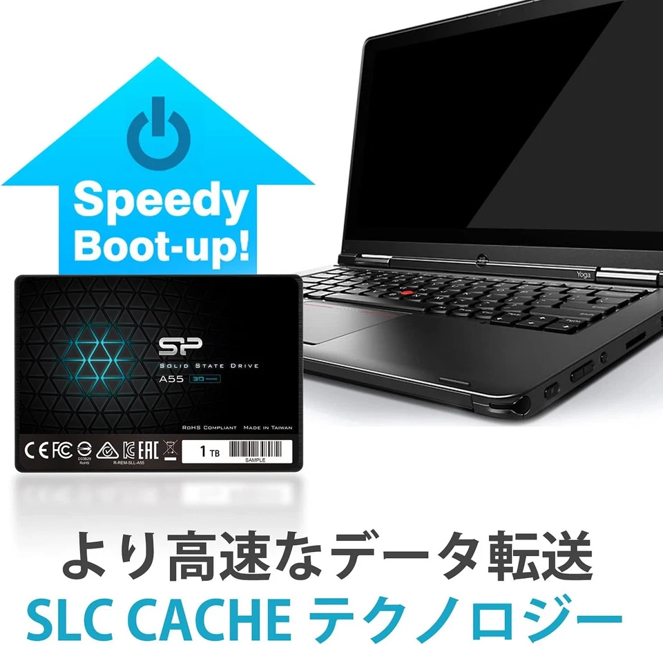 Silicon Power-1TB SSD 3D NAND A55 SLC Cache Performance Boost SATA III 2.5" 7mm - Image 4 of 4