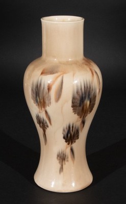 Francis Joseph Von Tury Porcelain Art Vase Blue Floral Pattern 12.5'' Signed