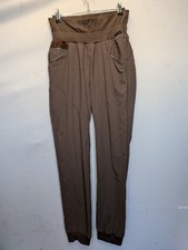 La Sportiva Women's Medium Climbing Pants Brown Elastic Waist Made In Italy 6297