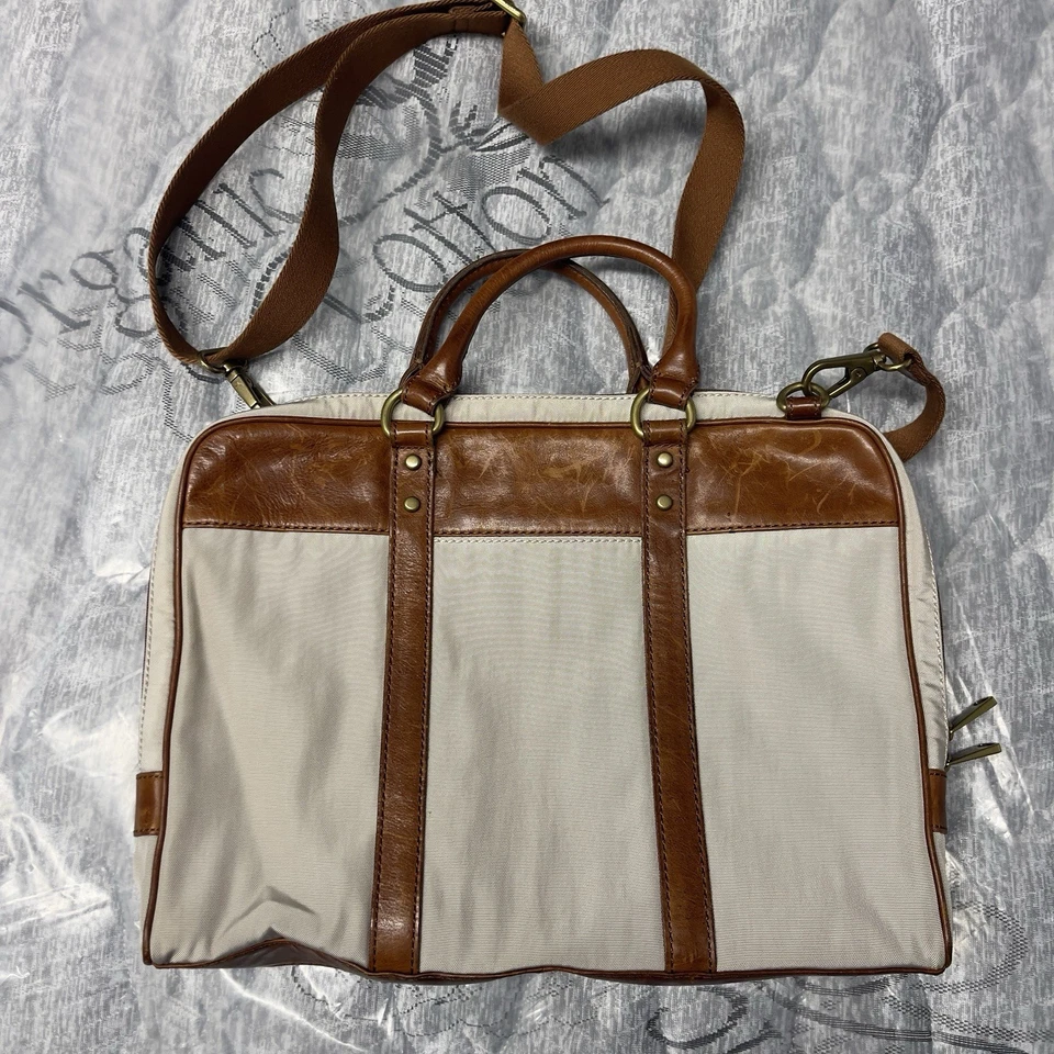 Bolso Mensajero Fossil Estate Documento Bolso de Hombro Asas de Cuero Sarga Cuero Foto 2 de 4