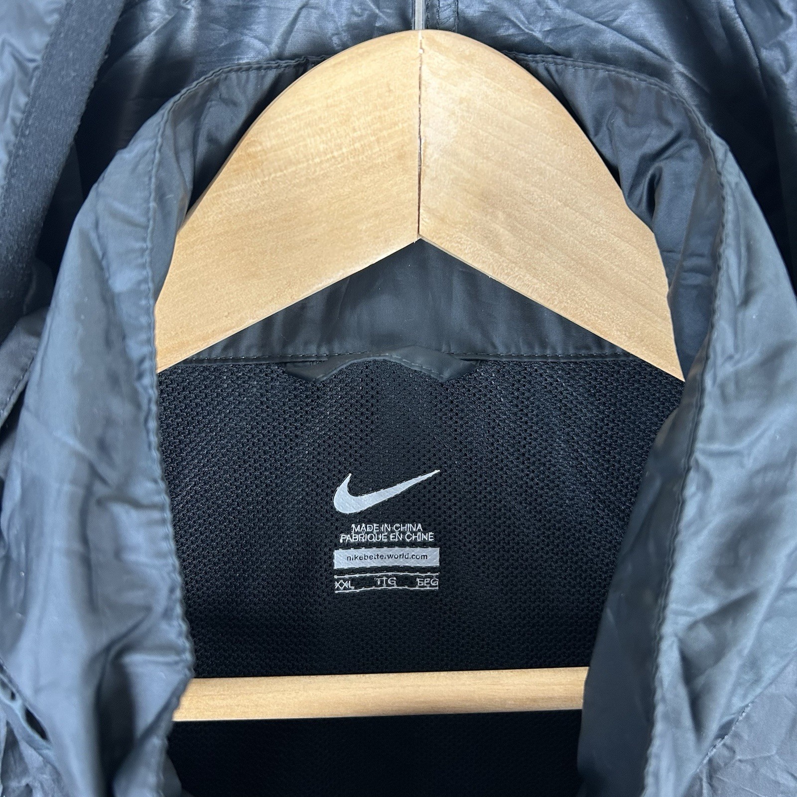 SACAI X NIKE Nike Giacca Leggera Uomo XXL 1 2 Zip Giacca a Vento Cappotto con Cappuccio Nero Poliestere