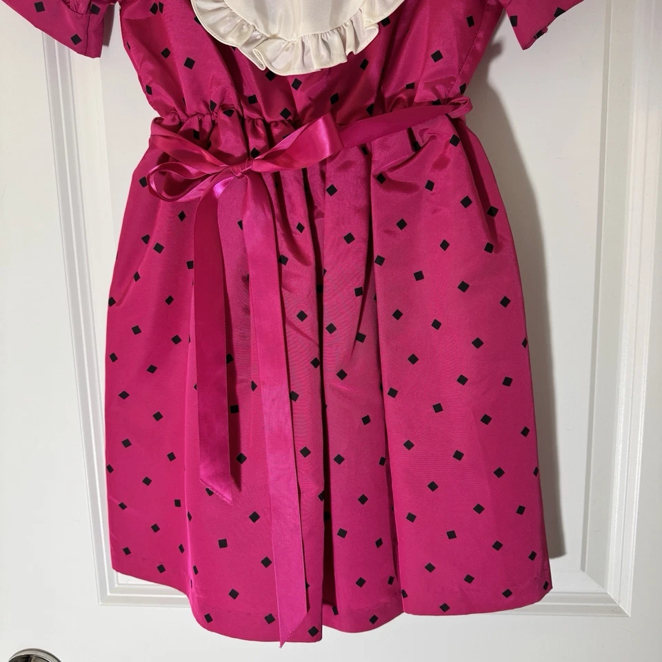 Маленькие девочки винтажный Iconic 80-х платье размер 10 розовый N.O.D. Ruffles США - Изображение 2 из 4