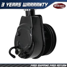 For Bbc Sbc Chevy Black Style Power Steering Pump W Double Groove Pulley