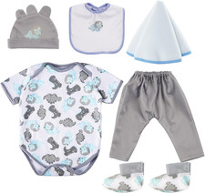6-Piece Reborn Baby Doll Clothes Set for 17-22 Inch Dolls   Dinosaur Outfit with