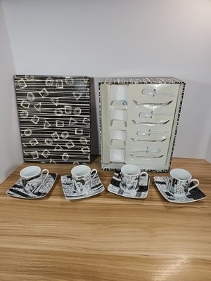 Finecasa Psyche Expresso, Coffee, Tea Cup Set Of 4 Art Deco ?Theme