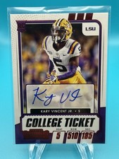2021 Contenders Draft Pick Kary Vincent Jr. #259 Auto Game Ticket Red