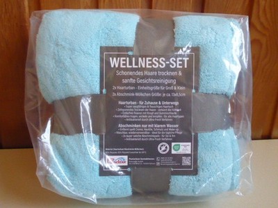 Pastaclean Wellness-Set - 2x Haarturban, 2x Abschmink Wölkchen