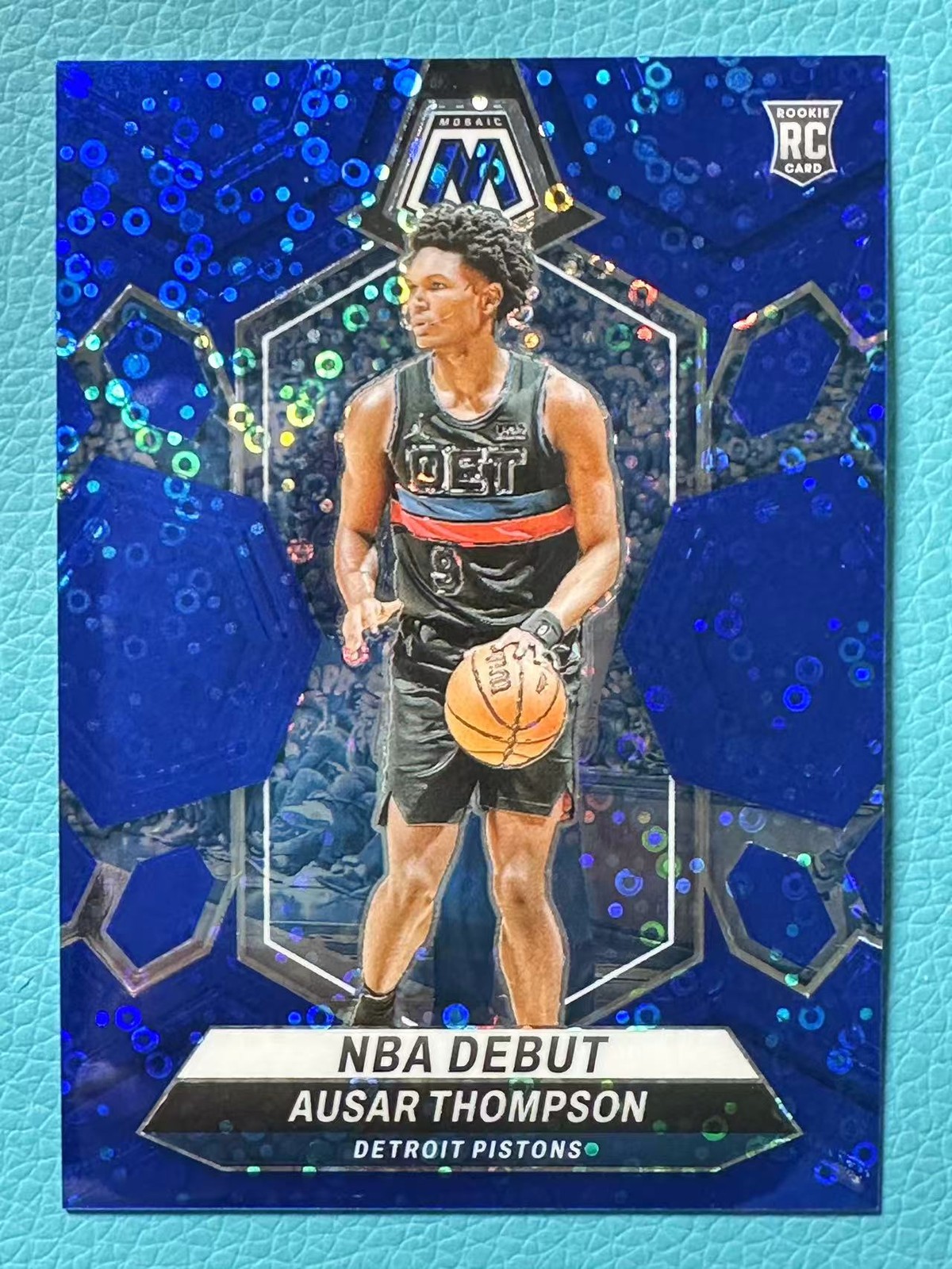 Ausar Thompson 2023-24 Panini Mosaic 41/85 Blue Disco NBA Debut RC #262