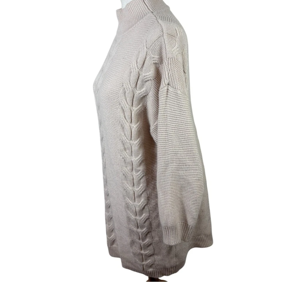 Vestido Suéter Princesa Polly Crema Cuello Simulado Cable Talla M/L Foto 2 de 4