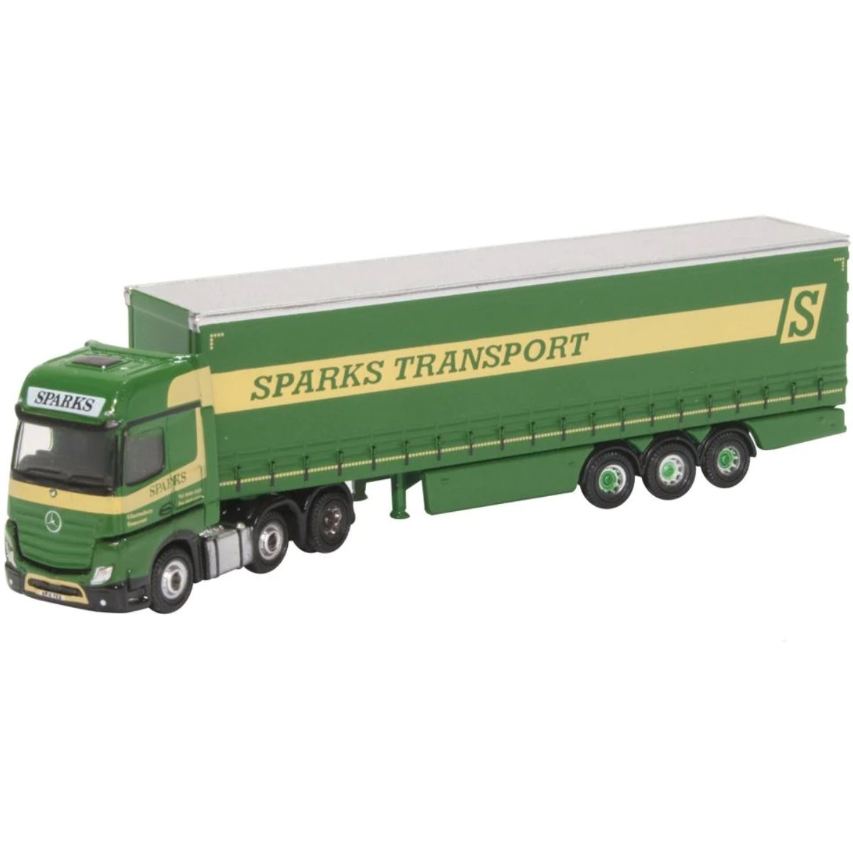 Oxford Diecast 1:148 Scale Mercedes Actros Curtainside Sparks NMB006 N Gauge