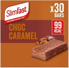 Image of SlimFast Snack Bar, Low Calorie Snack, Choc Caramel Flavour, 30 X 26 G Multipac