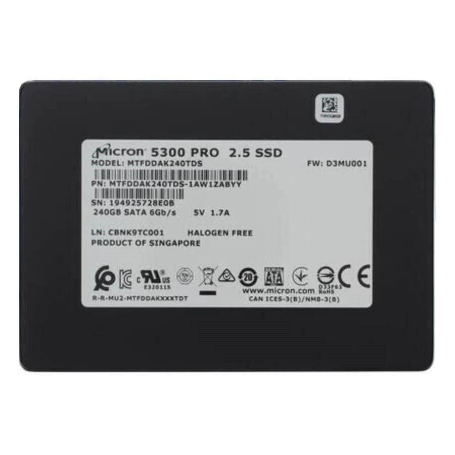 1x Micron 5300 PRO 240GB MTFDDAK240TDS-1AW1ZABYY 2.5" SATA III 6Gbps SSD New - Image 2 of 2