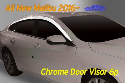 Chrome Door Visor Rain Vent Guard Window Molding 6Pcs D678 for Malibu 2016~2021
