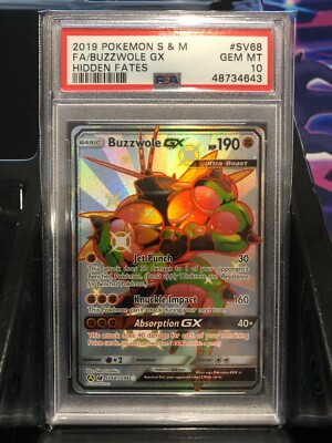 PSA 10 GEM MT - BUZZWOLE GX Card SV68/SV94 Pokemon TCG Hidden