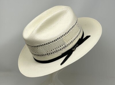 Stetson hard straw fedora vented hat unisex men women Andromeda Vented Straw Fedora | Stetson main image 4