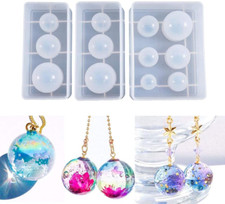 Silicone Ball Mold, 3Pcs Resin Epoxy Mold, Universe Spheroid Moulds, Orbs Penda