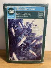 100 CLEAR Christmas Mini Lights, White Wire, Indoor/Outdoor, Steady Or Flash