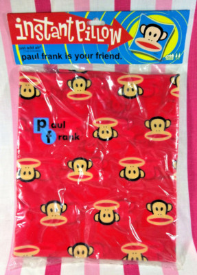 COOL Retro Dead Stock Paul Frank Julius Monkey 13 x 13 INSTANT Inflatable Pillow