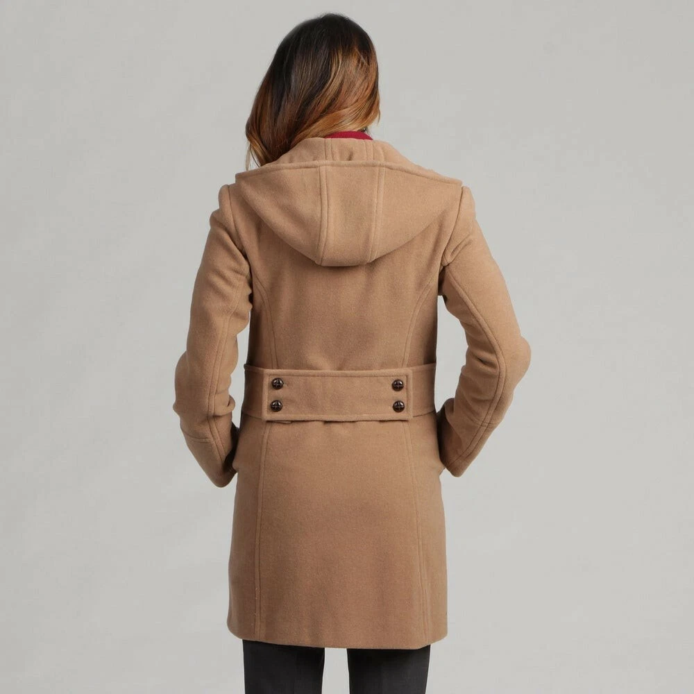 Tommy Hilfiger Womens Camel Wool Blend Winter Jacket Sz 12 eBay